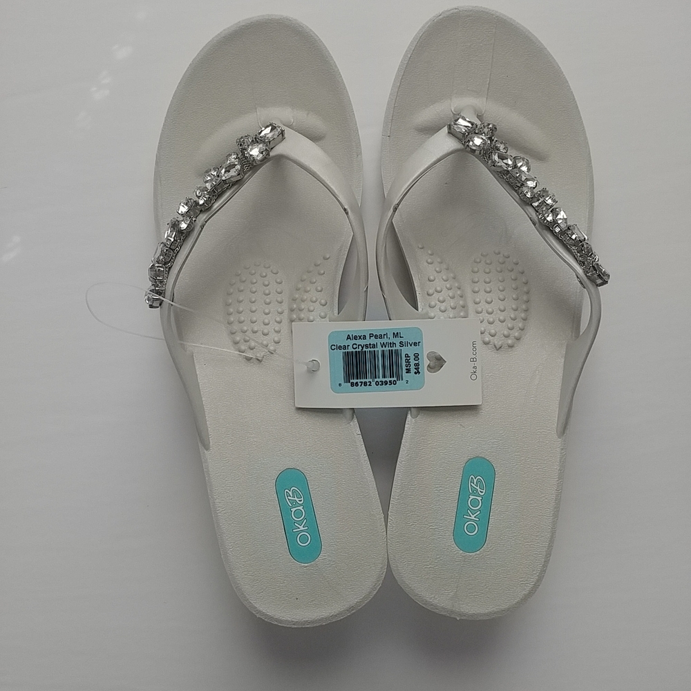 Sandals Oka-B Alexa Pearl Clear Crystal with Silver
